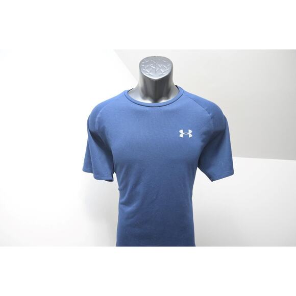 Under Armour Gym Shirt The Tech Tee HeatGear Dark Blue Athletic Mens Size Large - Picture 1 of 9